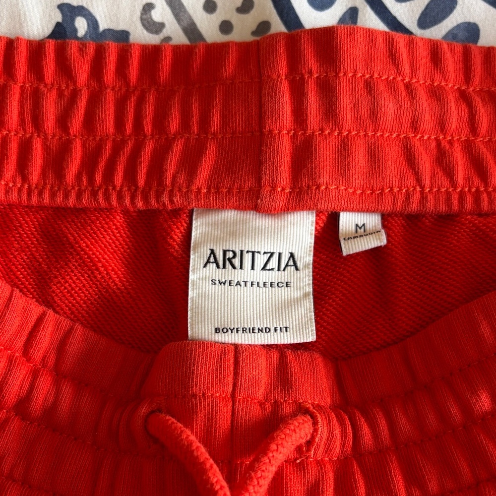 Aritzia Red Rib Kickback Track Pants - Picture 2 of 6